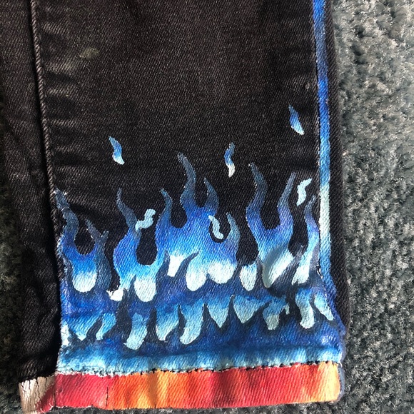 Size 00 Custom Painted Old Navy Jeans - Picture 11 of 14